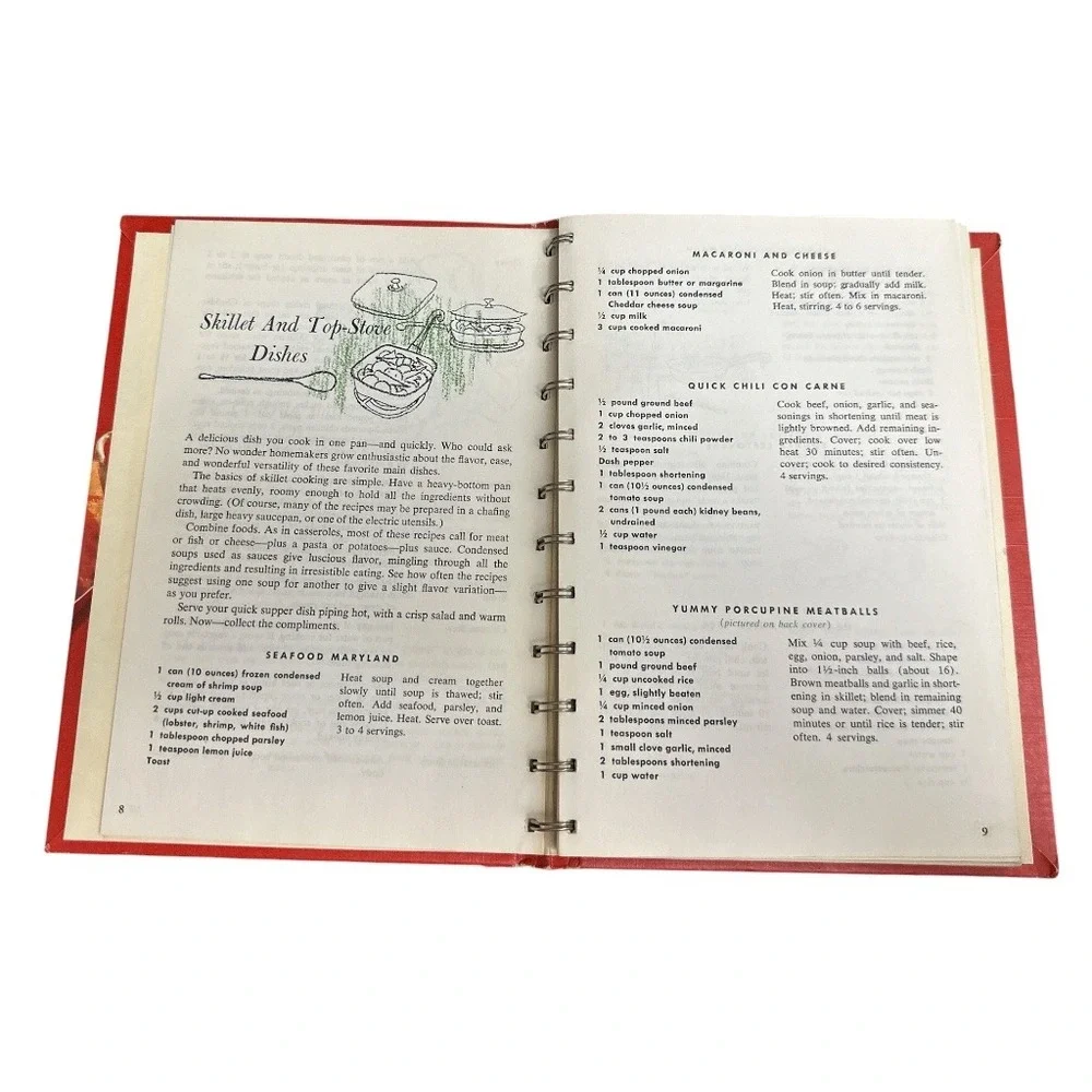 Vintage 1968 Campbell's Cooking With Soup Cookbook 608 Recipes Spiral Bound